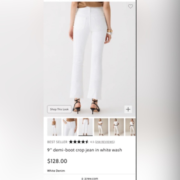 J. Crew Demi Boot Crop Jean in White Trash - Picture 12 of 12